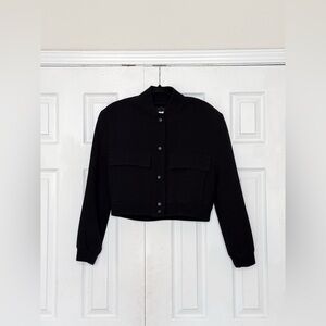 Zara Black Maxi Bomber Jacket